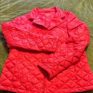 L.L. Bean Women's Quilted Red Utility Jacket Blazer style